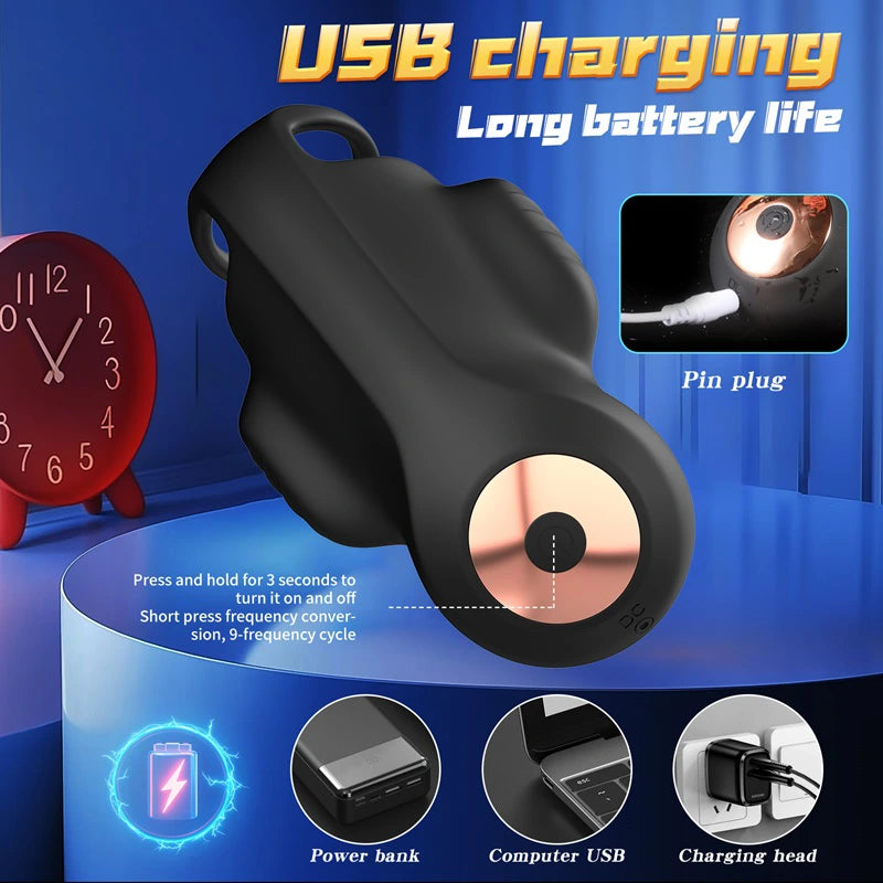 XG4: Dual Motor 9 Vibrating App Control Glans Trainer with Penis Ring