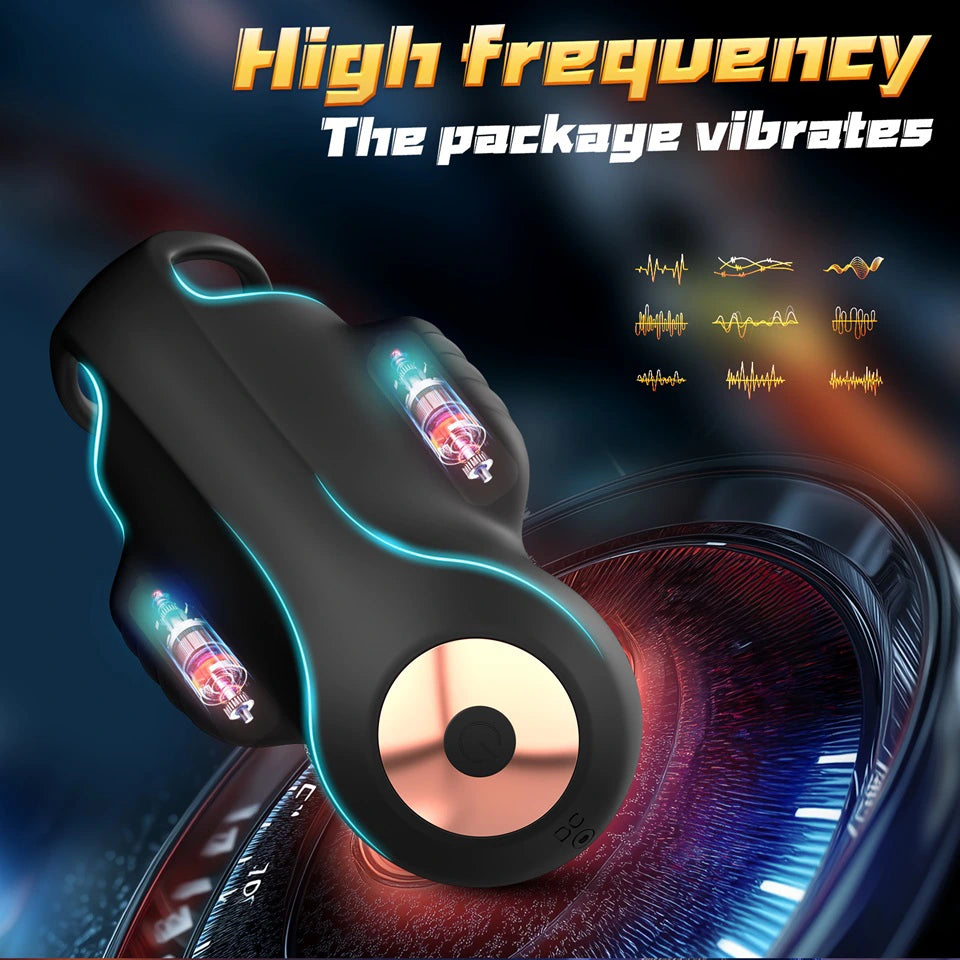 XG4: Dual Motor 9 Vibrating App Control Glans Trainer with Penis Ring