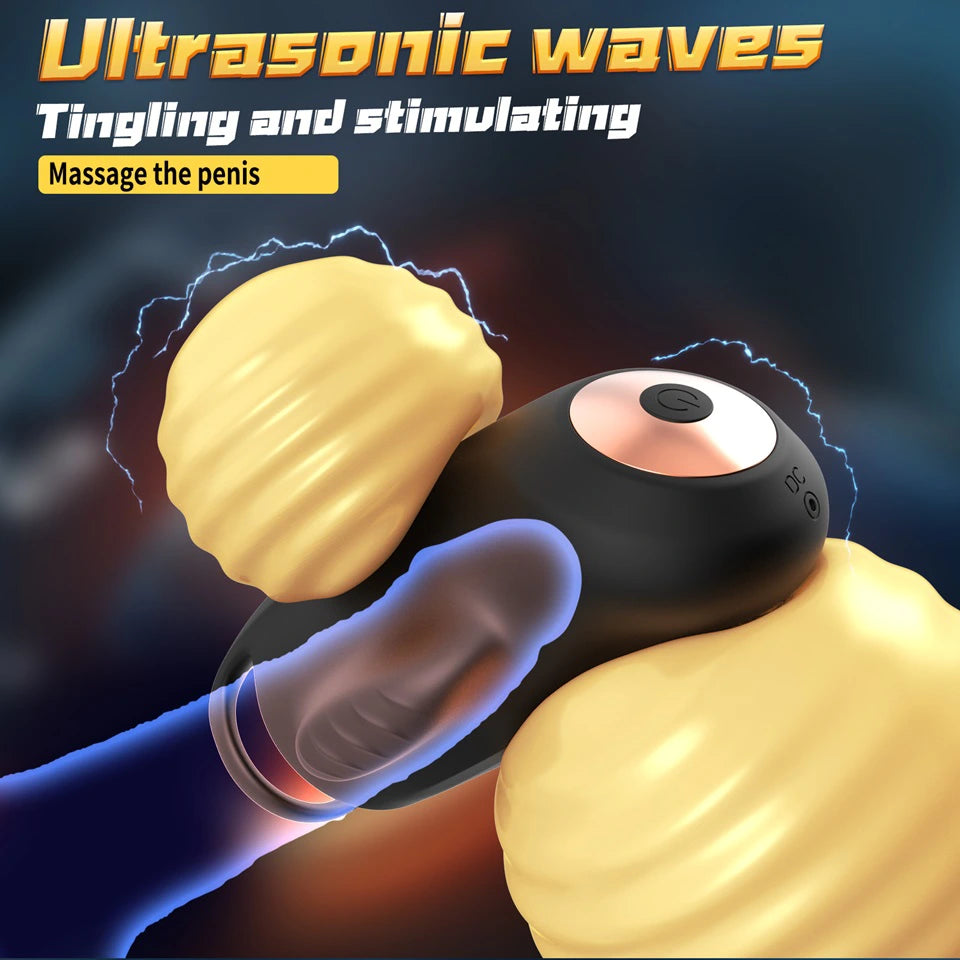 XG4: Dual Motor 9 Vibrating App Control Glans Trainer with Penis Ring