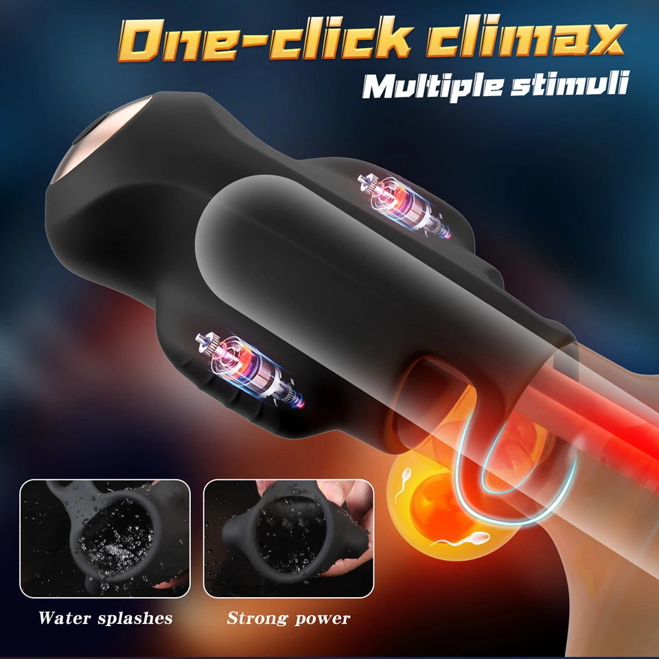 XG4: Dual Motor 9 Vibrating App Control Glans Trainer with Penis Ring