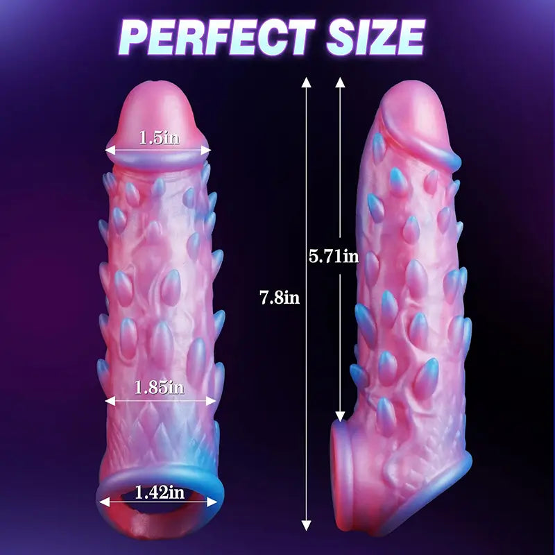 7.8" x 1.85" Monster Penis Sleeve for Couples