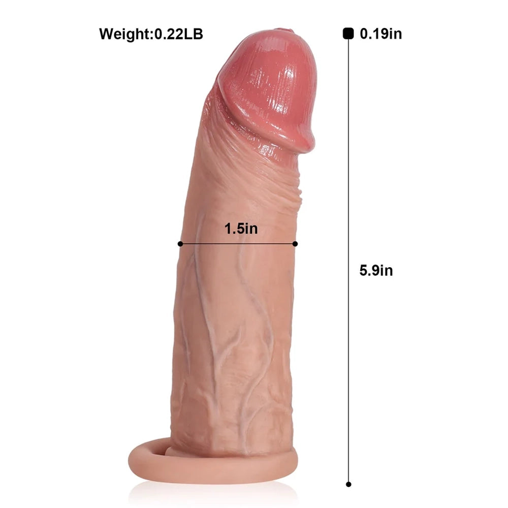 6" x 1.5" Brown Realistic Open Ended Penis Sleeves