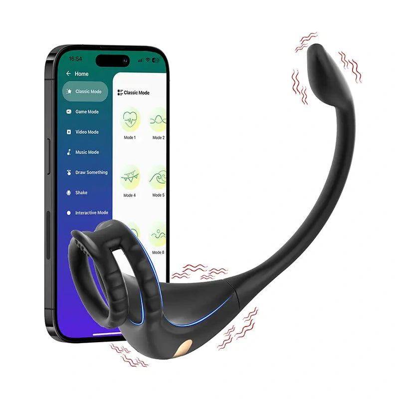 PM2: Remote or App Control Prostate Massager with Penis Ring
