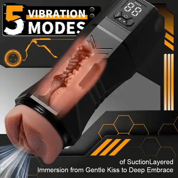 XV10: Realistic Milf Labia Electric Vagina Masturbator with 5 Suction 9 Vibration Modes