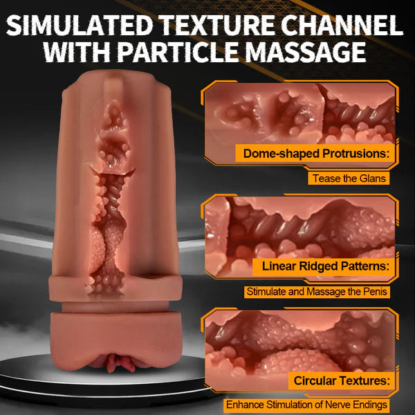 XV10: Realistic Milf Labia Electric Vagina Masturbator with 5 Suction 9 Vibration Modes