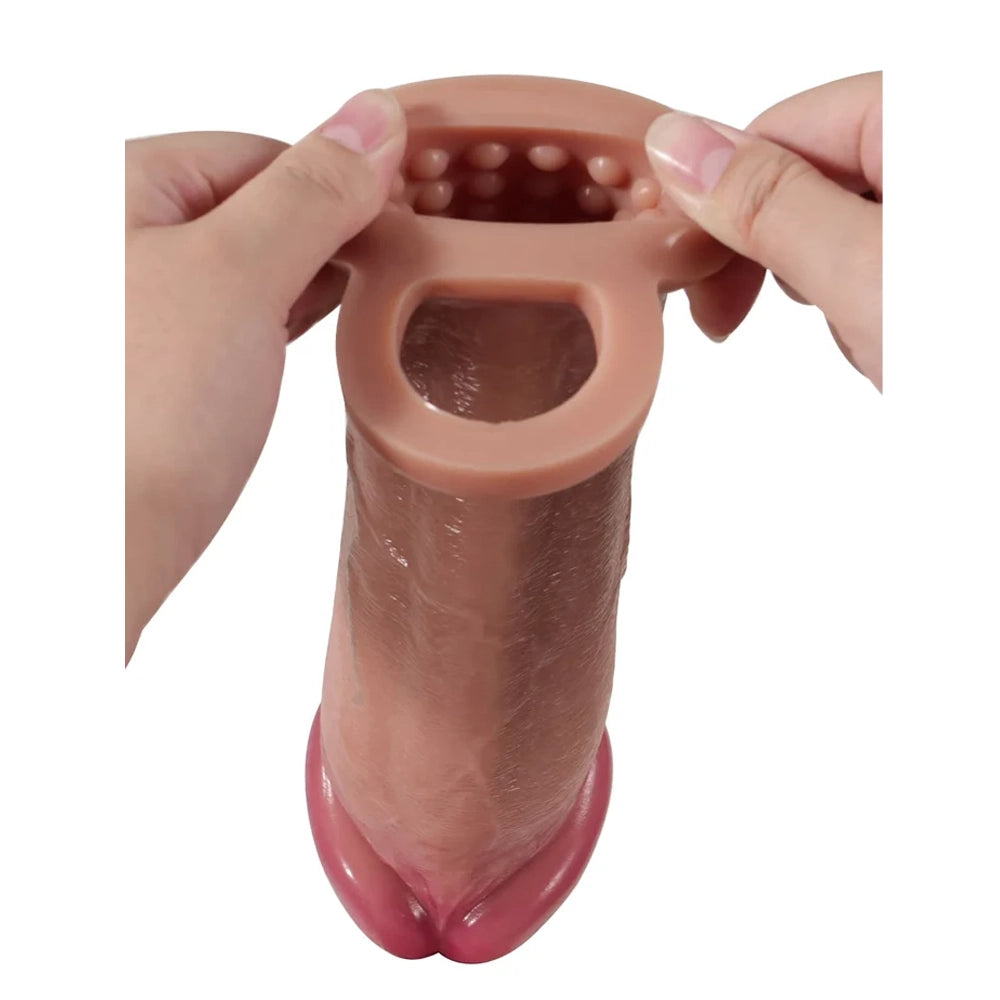 9" x 2.1" Sliding Skin Realistic Big Cock Sleeve