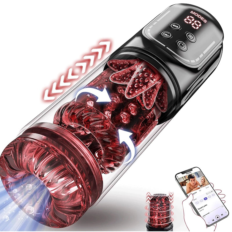 XR4 Pro: App-Control Waterproof Thrusting Rotating Sucking Vibrating Licking Blowjob Masturbator