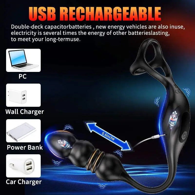 PM6: Wearable Prostate Massager with 9 Thrusting & Vibrating