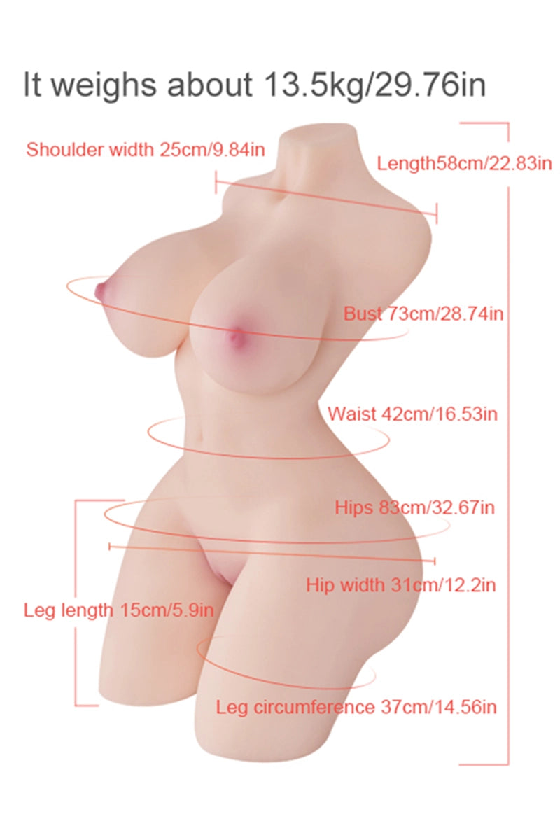 Zenobia: 29.76LB Half Torso Sex Doll For Men